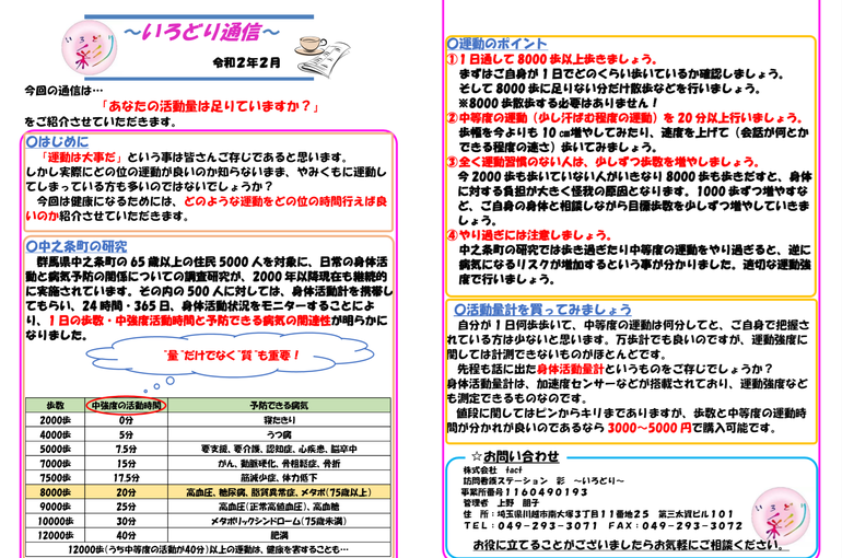 いろどり通信2月号